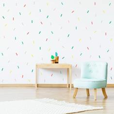 Adesivo de Parede Confetes Tons Pastéis 132un Cobre 5m²