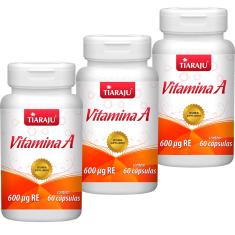 Kit 3 Vitamina A 60 Cápsulas Tiaraju 