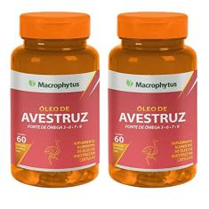 KIT 2X Óleo de Avestruz 500mg (Ômega 3, 6, 7 e 9) 60 cápsulas - Macrophytus