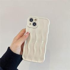 Capa de telefone de silicone com padrão de onda 3D de luxo para iPhone 14 13 12 11 Pro Max 14 Pro Max Water Ripple Soft TPU Back Cover, branco, para iphone 13 Pro