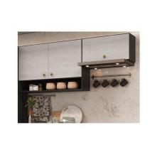 Armário Aéreo de Cozinha 3 Portas Atenas GraLar Grafite/Snow