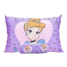 Jogo Cama Cinderela 2 Pçs C/ Elástico Princesas Disney Malha