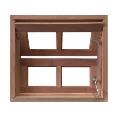 Janela de Madeira Vitro Basculante Reto Padrão Cedro Batentes de 10 CM