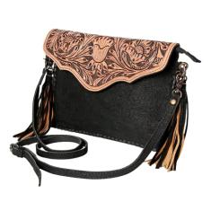 American Darling Bolsa transversal de couro com franjas, bolsa de mão ocidental, encomenda personalizada, Laranja, Large