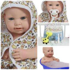 Boneco Reborn Carequinha Pode Molhar Saída de Banho Girafa - Cegonha R