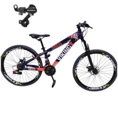 Bicicleta Vikingx 24V Tuff 25 Cambio Shimano Traseiro Aluminio Rodas V