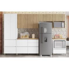 Cozinha Modulada Completa Rainha Gourmet 6 Peças (3Aéreos+1Paneleiro+2Balcões) C6P39 Branca/Nature - Nesher