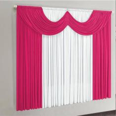 Cortina Montreal 4 Mts Em Malha Janela Sala Quarto Pink