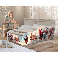 Cama de Solteiro Para Quarto Madeira MDF Com Proteção Fixa Lateral Qua