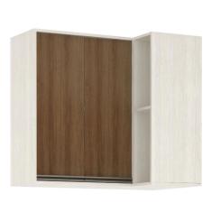 Armário Aéreo Canto Reto De Cozinha 95 Cm 2 Portas 4 Prateleiras Linea Luciane Móveis