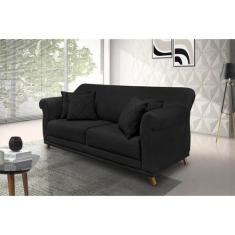 Sofá 2 Lugares 180cm Suede Arras Preto - Spezzia Decor