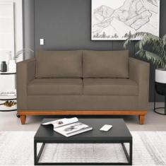 Sofá 2 Lugares 140cm Suede Esper Marrom - Maranata Estofados