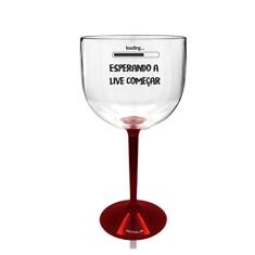 2 Taças Gin Transparente Com Base Vermelha Personalizada Para Live