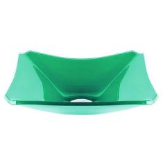 CUBA DE VIDRO RETANGULAR CHANFRADA 37CM VERDE