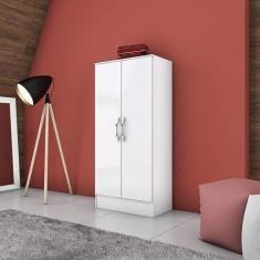 Armário Multiuso 2 Portas 3 Prateleiras BHappy Siena Móveis Branco