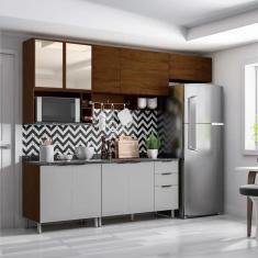 Cozinha Completa Bartira Rubi com 9 Portas, 3 Gavetas e 6 Prateleiras - 280cm de largura