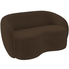 Sofá 3 Lugares 160cm Sala de Estar Living Oscar K01 Veludo Marrom - Lyam Decor