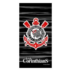 Toalha de Banho Praia e Piscina Brasão Corinthians Licenciado Times Buettner Veludo Estampada