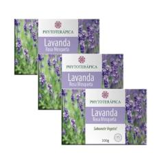 3X Sabonete de Lavanda e Rosa Mosqueta - Phytoterapica