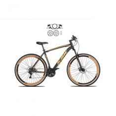 Bicicleta Aro 29 Ksw Xlt 24v Freios Disco Hidráulicos Garfo Suspensão Pneu Faixa - Preto/laranja Tam.19