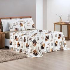 Jogo de Cama Casal Quality 100% Algodão 04 Peças Avela - BIA ENXOVAIS