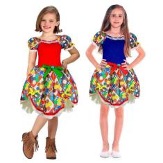 Fantasia Vestido Infantil Menina Quadrilha de São João - Fantasias Car