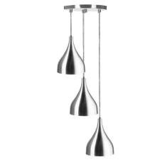 Lustre Pendente Aluminio Gota Triplo 21cm Escovado - MARRYLUZ