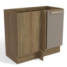 Balcão de Canto Cozinha Botanic 98cm 01 Porta M625 Kappesberg, Nogueir