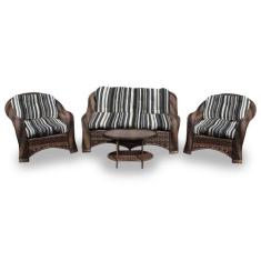 Conjunto de Sofá Fibra Sintética Melo - 1 Sofá 2 L + 2 Poltronas + 1 M