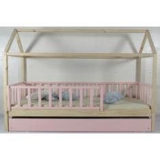 Bicama Montessoriana Solteirão Casinha Colorida Madeira Maciça Pinus -