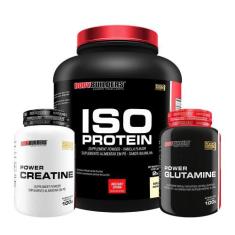 Kit Iso Protein 2Kg+ Power Creatina 100G+ Power Glutamina - Bodybuilde