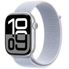 Apple Watch Series 10 42mm, GPS, Alumínio Silver, Pulseira Loop Blue Cloud