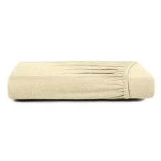 Lençol com Elástico Queen Altenburg Malha Fio Penteado 100% Algodão Bege Noale