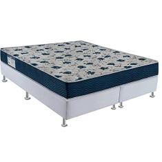 Cama Box Iso 6.0 D28 Queen Size Ortobom Azul/Branco