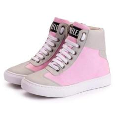 Tênis Feminino Cano Médio Treino Academia Lona Leve Macio-Feminino