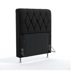 Cabeceira Sirius 90 Para Cama De Solteiro Couro Artificial Preto Aradecor