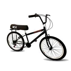 Bicicleta aro 26 com banco de mobilete 6 marchas tipo bmx pt