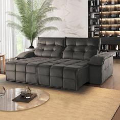 Sofá Retrátil e Reclinável 210cm 2 Lugares M122  Cinza Escuro