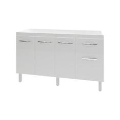 Balcão Cozinha Armário Gabiente Pia De 140 Cm Com 4 Portas E 1 Gavetas