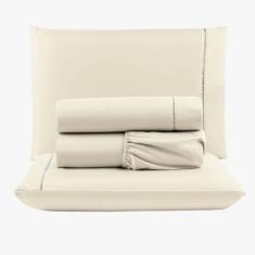 Jogo de Lençol Peletizado 400 Fios Casal 4 Peças Barato - Casa - hotel