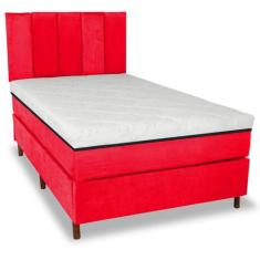 Cama Box e Colchão Magnético com Cabeceira - Therapy Life Slim, Vermel