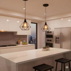 Kit com 02 Luminarias Pendente Aramado Modelo Diamante Retrô Bivolt 11