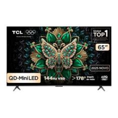 Smart TV 65” TCL 65C6K 4K QD-Mini Led 144Hz com Sistema Operacional Google TV