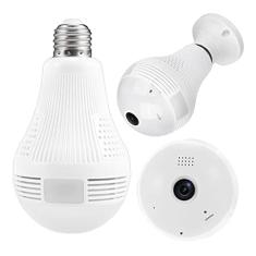 Camera Ip Seguraca Lampada Vr 360 Panoramica C/visão Noturna