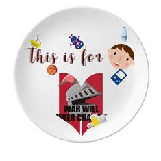 War Will Never Changes Prato de porcelana Jantar Redondo Prato Boy Man