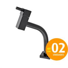 Torneira De Mesa Para Lavatório - Lucca Black 1197 Kit 02 Un