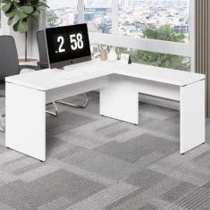 Escrivaninha L Escritório 1,50m x 1,50m Pés Painel F5 Office - F5 Offi