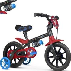 Bicicleta Infantil Aro 12 com Rodinhas Masculina Menino Mechanic Natho