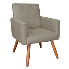 Poltrona Larissa Suede Pés Palito Castanho M11 - D'Rossi - DRossi, Mar