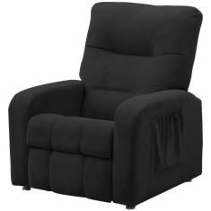 Poltrona Do Papai Reclinável Turim Veludo Preto - Js Móveis